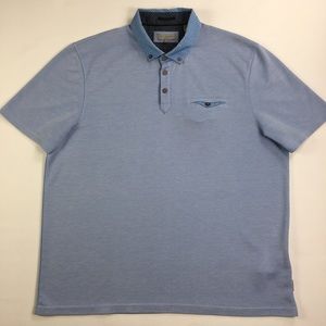Ted Baker London Polo Shirt Men's Sz 7 2XL Blue